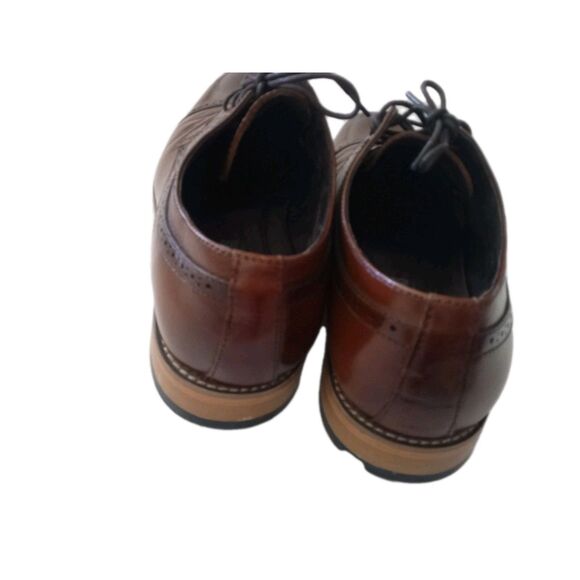 Men's Size 9M Stacy Adams Dickinson Cap Toe Oxford Shoes Cognac Leather EUC - Picture 3 of 6